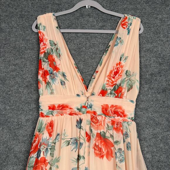 Lulu's Floral Maxi Dress - Pink and Green - Picture 8 of 15